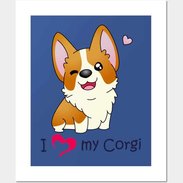 I * heart* my corgi Wall Art by Ashkerdoodles